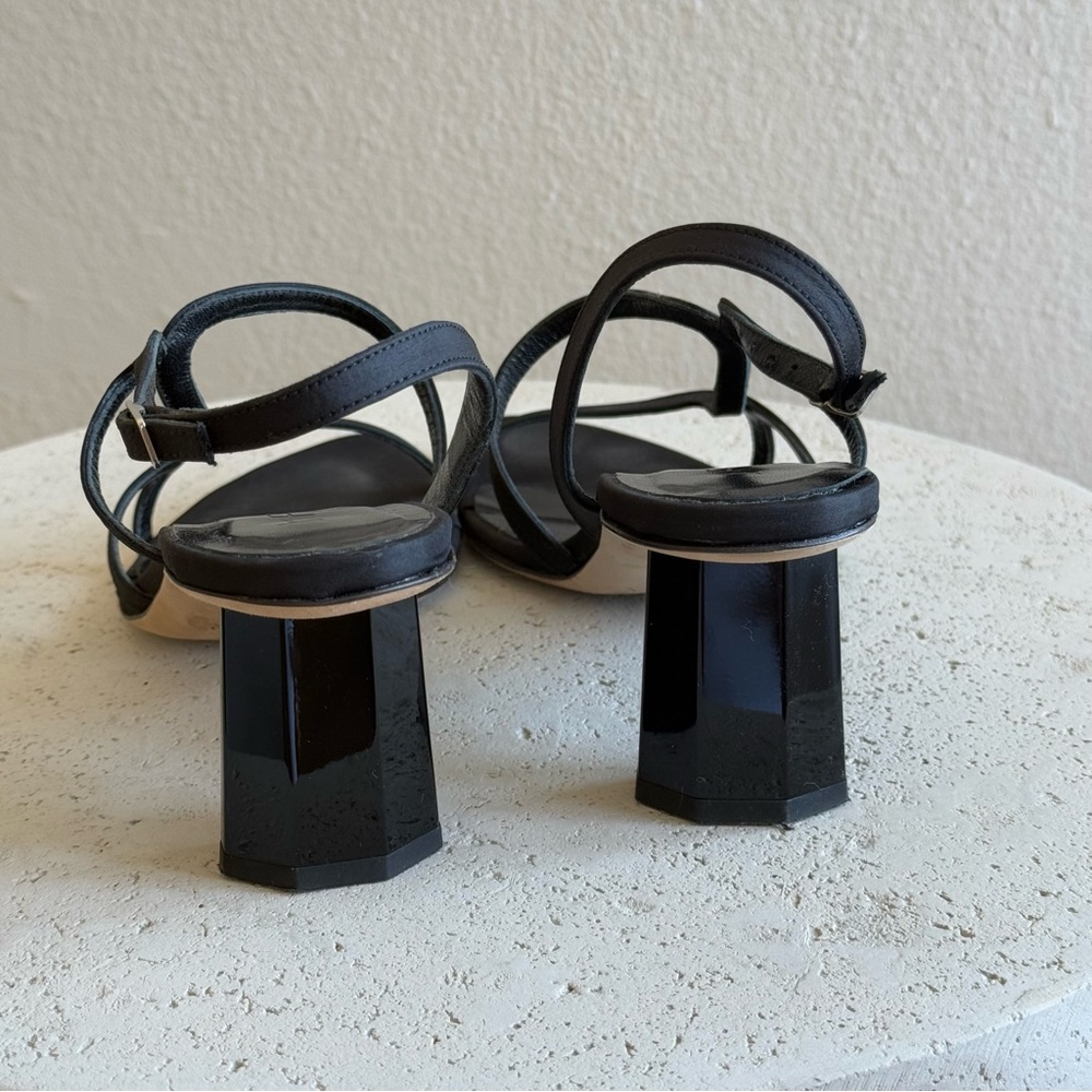 BY FAR Brigette black raw silk sandals, size 36 - Picture 5 of 9
